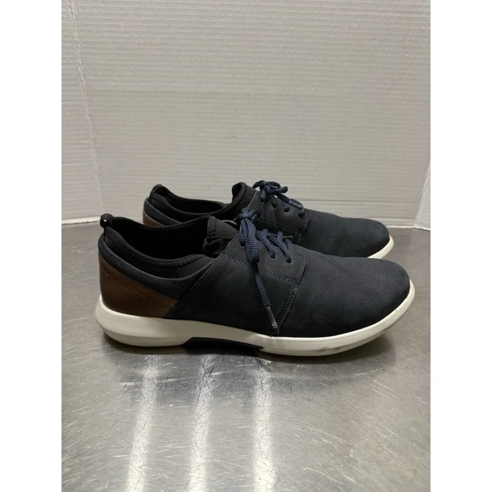 Johnston & Murphy Men's Size 9 M Navy Blue Leather Casual Lace Up Comfort Shoe
